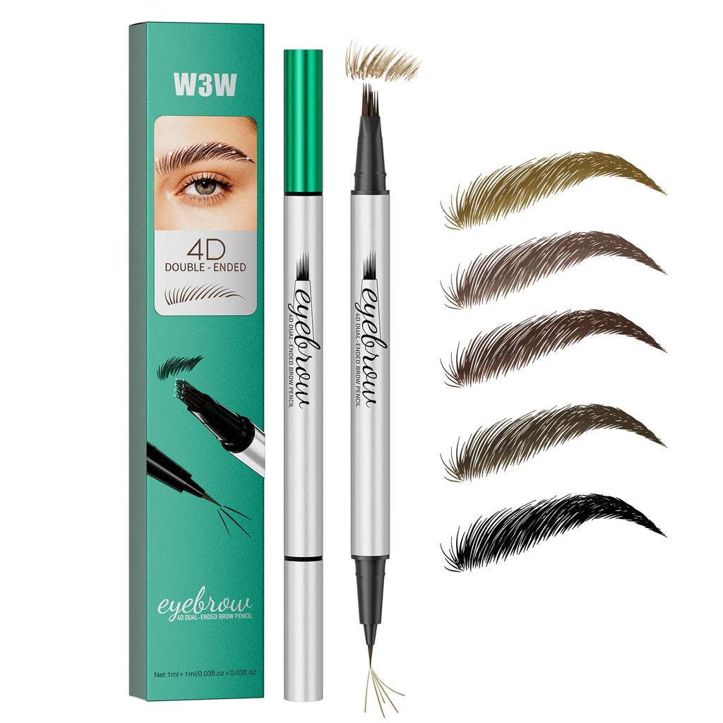 4D Double-Ended Liquid Eyebrow Pencil | Waterproof Micro-Fork Liquid Eyebrow Pencil QXL