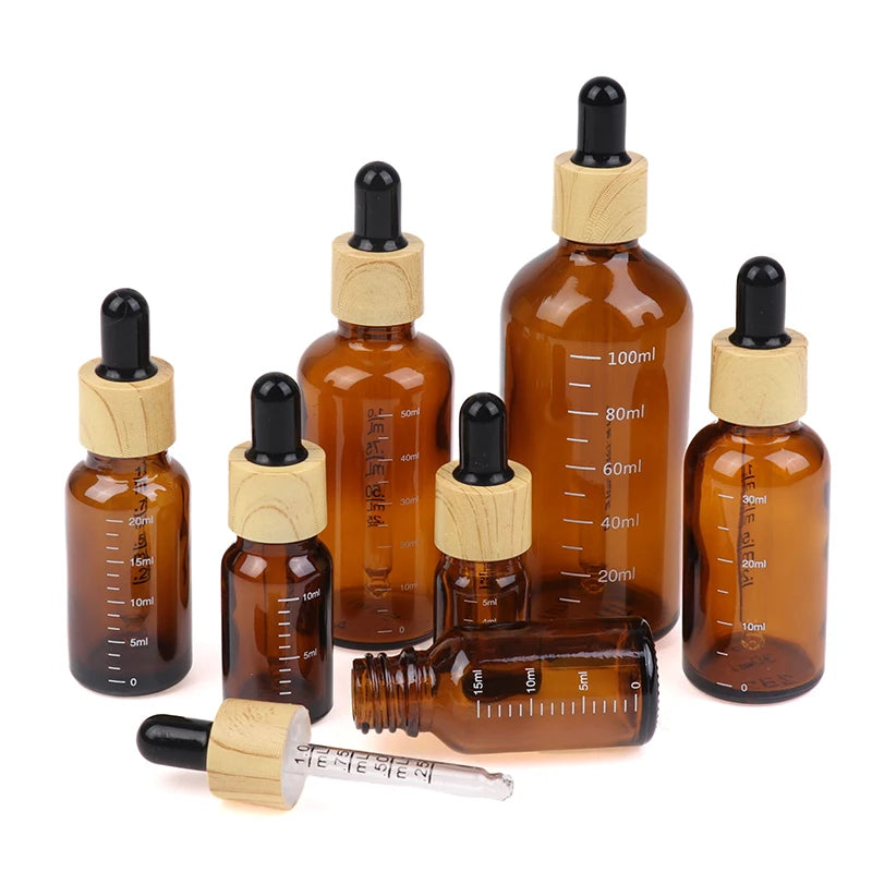 Amber Glass Dropper Bottles 5ml–100ml | Refillable with Scale Glass Dropper Bottle QXL