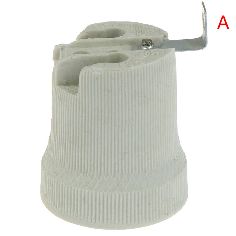 E27 Ceramic Screw Base Socket | High-Temp Bulb Holder Ceramic Lamp Socket QXL A