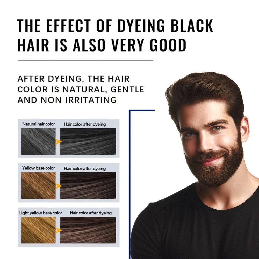 Natural Permanent Beard Dye Shampoo 200ml | Gray Coverage for Men Beard Dye Shampoo QXL