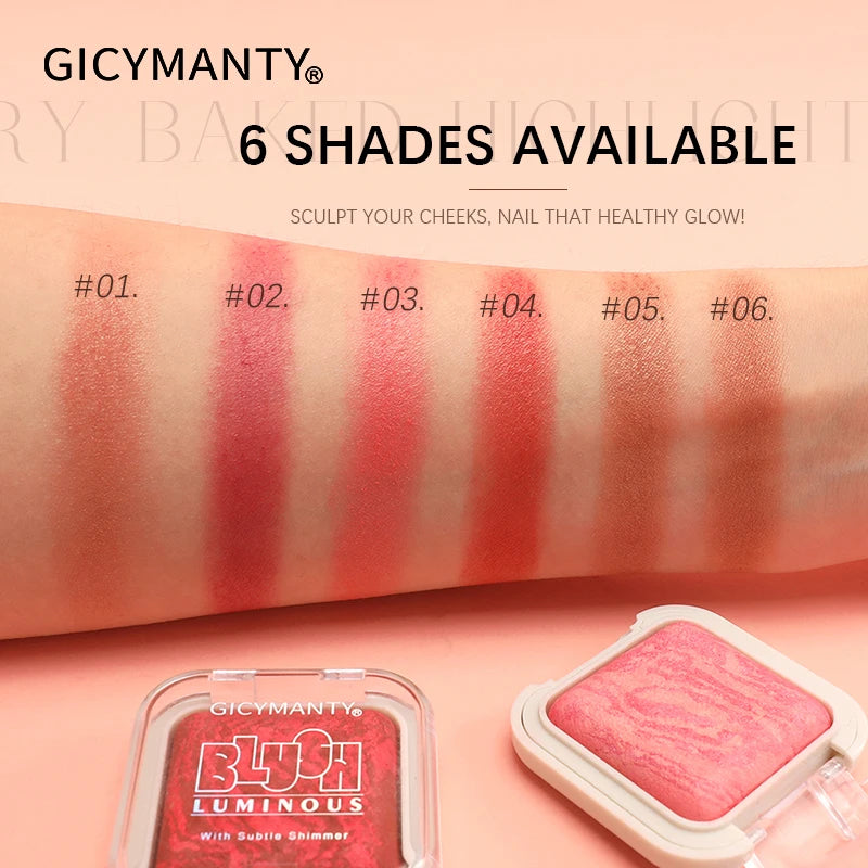 GICYMANTY Shimmer Baked Blush – Multi-Use Cheek & Eye Glow Baked Blush QXL