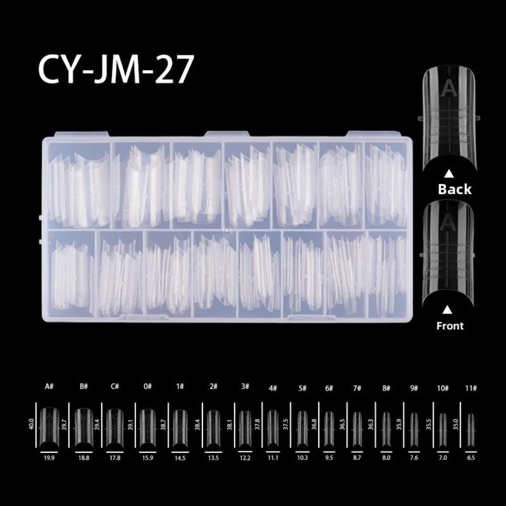150-Pc Transparent Toe Nail Molds | Half & Full Cover Builder Gel Nail Molds QXL White