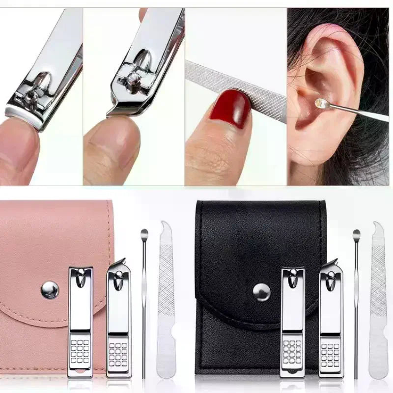4-Piece Nail Clipper Set with PU Leather Travel Case | BMPEIC Nail Clipper Set QXL