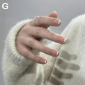 24-Pc French Square Press-On Nails | Nude Pink Glitter & More Press-On Nail Set QXL G