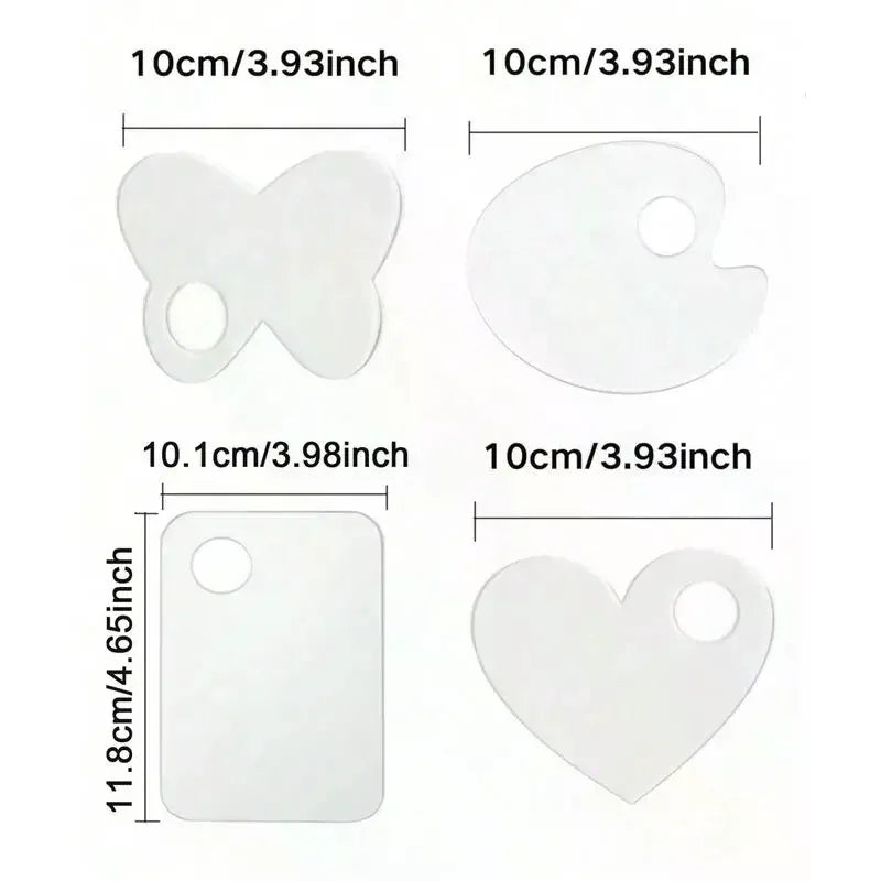 2-Pack Clear Acrylic Makeup Mixing Palette | Foundation Blending Makeup Mixing Palette QXL