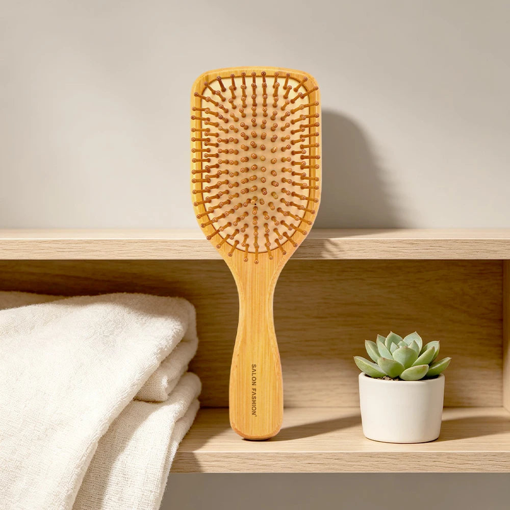 Bamboo Air Cushion Massage Hairbrush | Anti-Static Comb Massage Hairbrush QXL