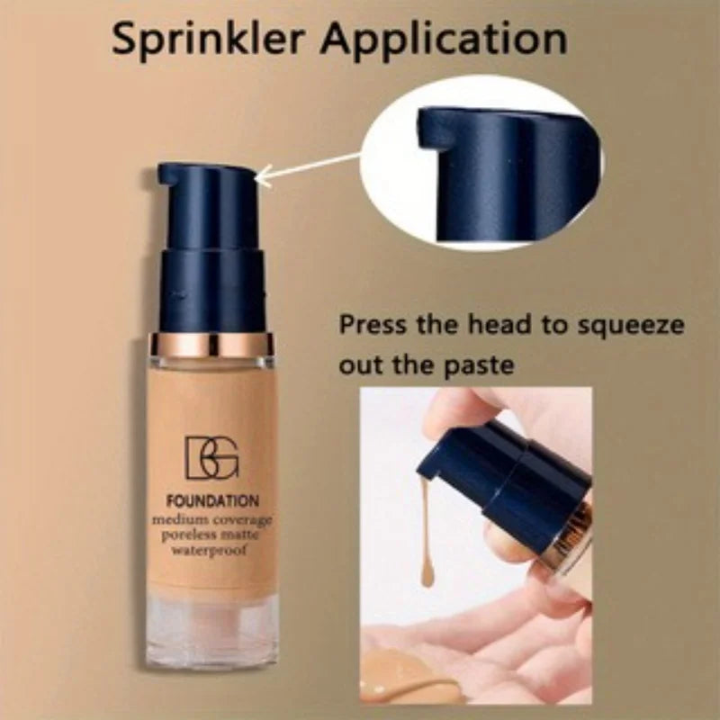 3-Pc Full Coverage Foundation, Oil-Control Powder & Puff Set Foundation Makeup Set QXL