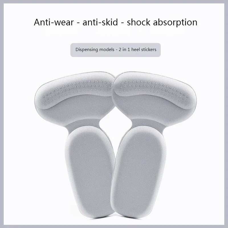 T-Shape Sponge Heel Pads | Cushion Protector Half Insoles Heel Cushion Pad QXL M292 Upgrade-Gray