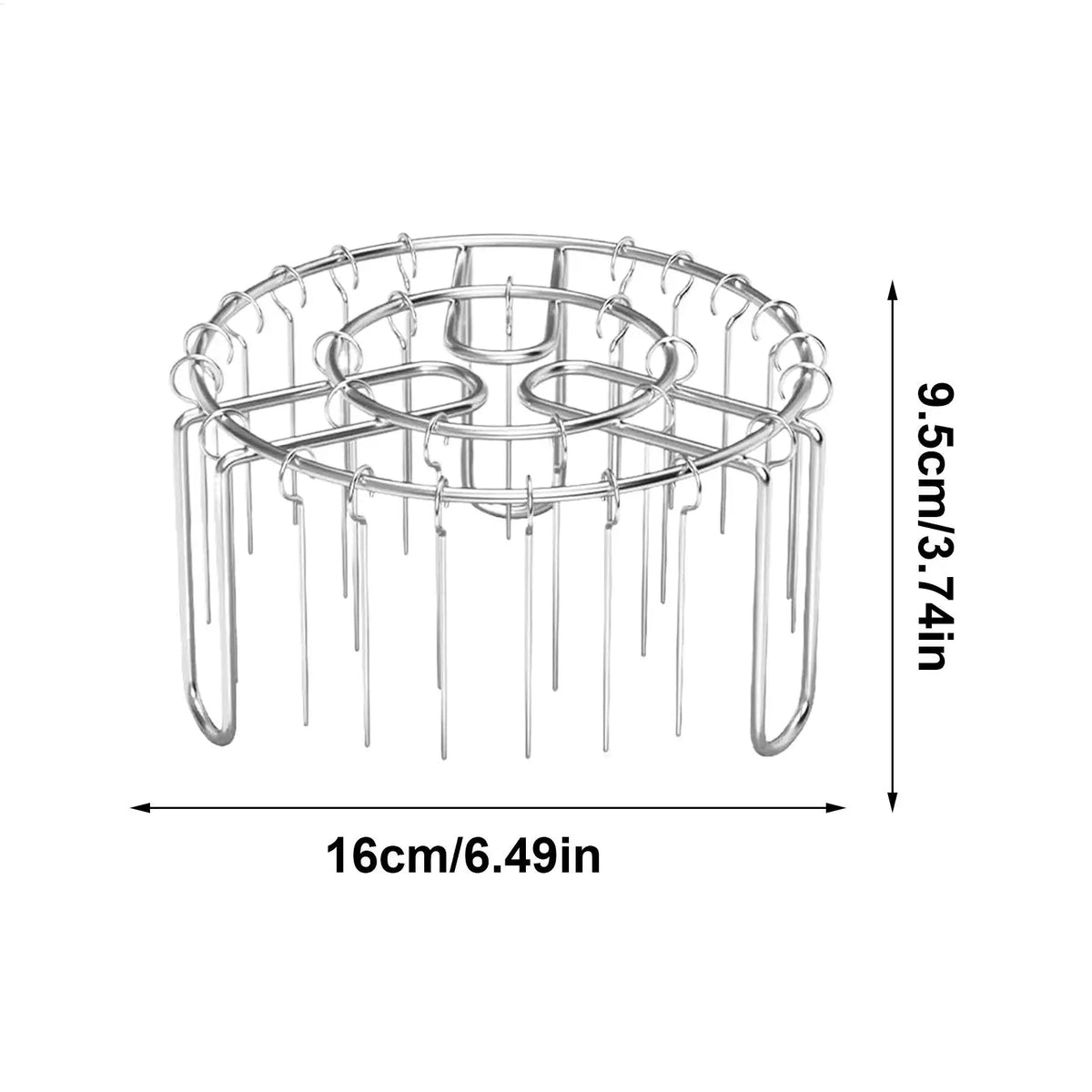 Air Fryer Round Skewer Rack + 24 Stainless Steel Skewers Air Fryer Grill Rack QXL