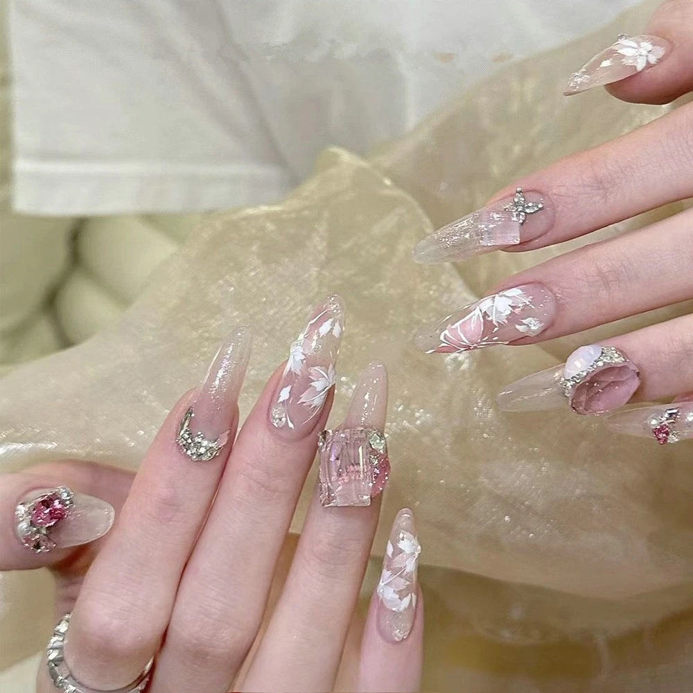 Ice Flower Nail Art Stickers | Floral Adhesive Decals Nail Art Stickers QXL