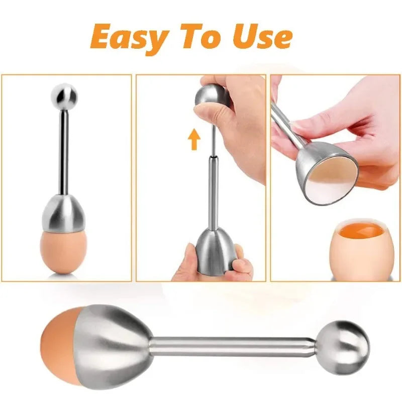 Stainless Steel Egg Topper, Shell Cutter & Separator Tool Egg Topper Tool QXL