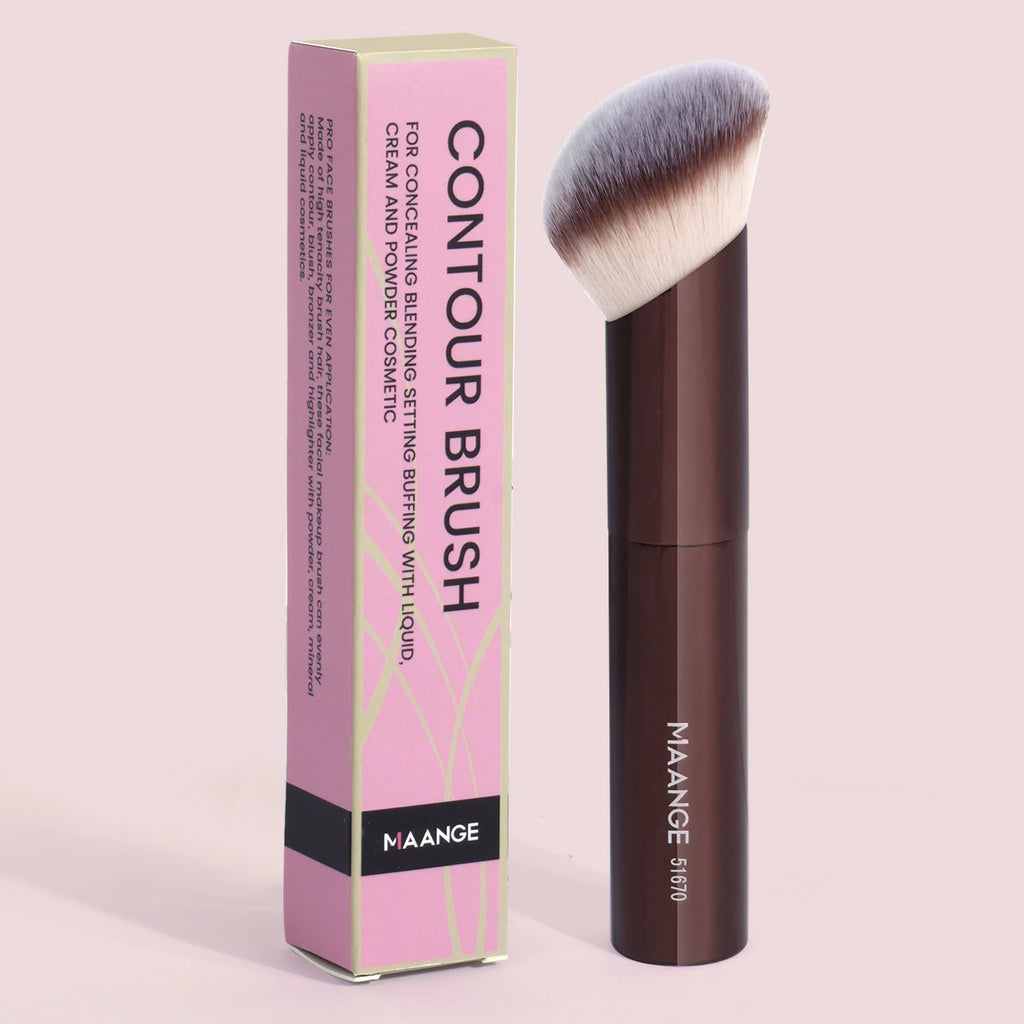 MAANGE Angled Foundation & Concealer Buffing Makeup Brush Angled Makeup Brush QXL BROWN