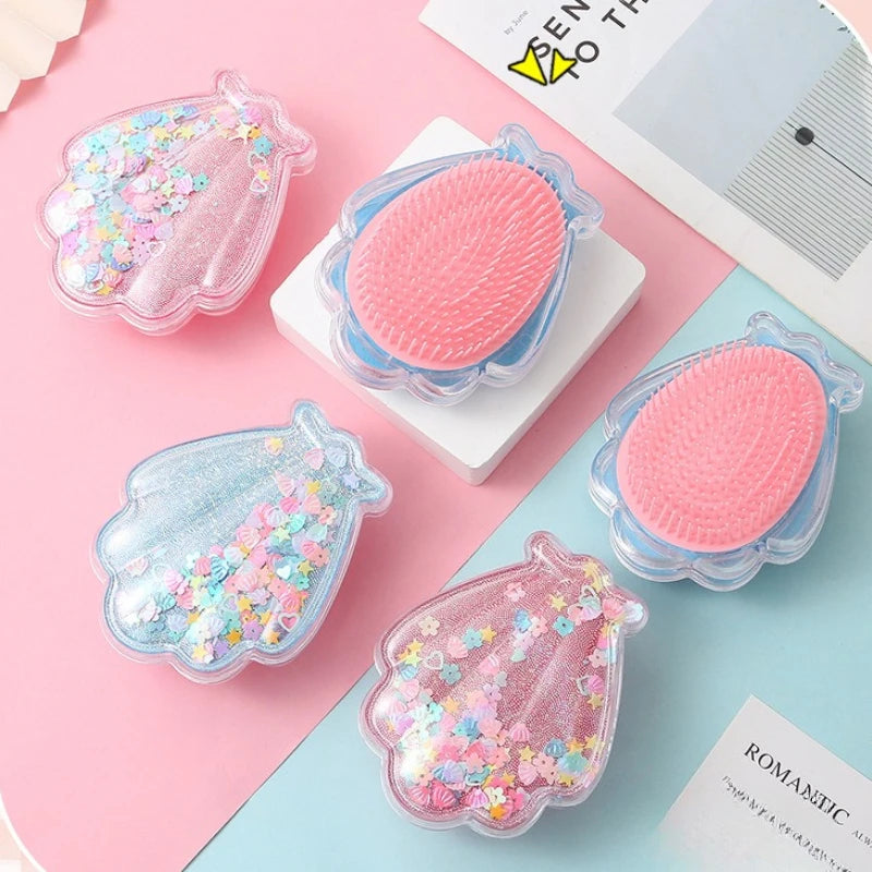 Shell Fan-Shaped Airbag Hair Brush | Anti-Static Styling Comb Airbag Hair Brush QXL
