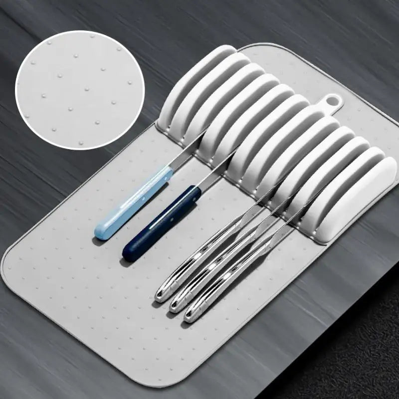 Drawer Knife Organizer | 5 & 11 Slot Non-Slip Soft-Grip Mat Drawer Knife Organizer QXL
