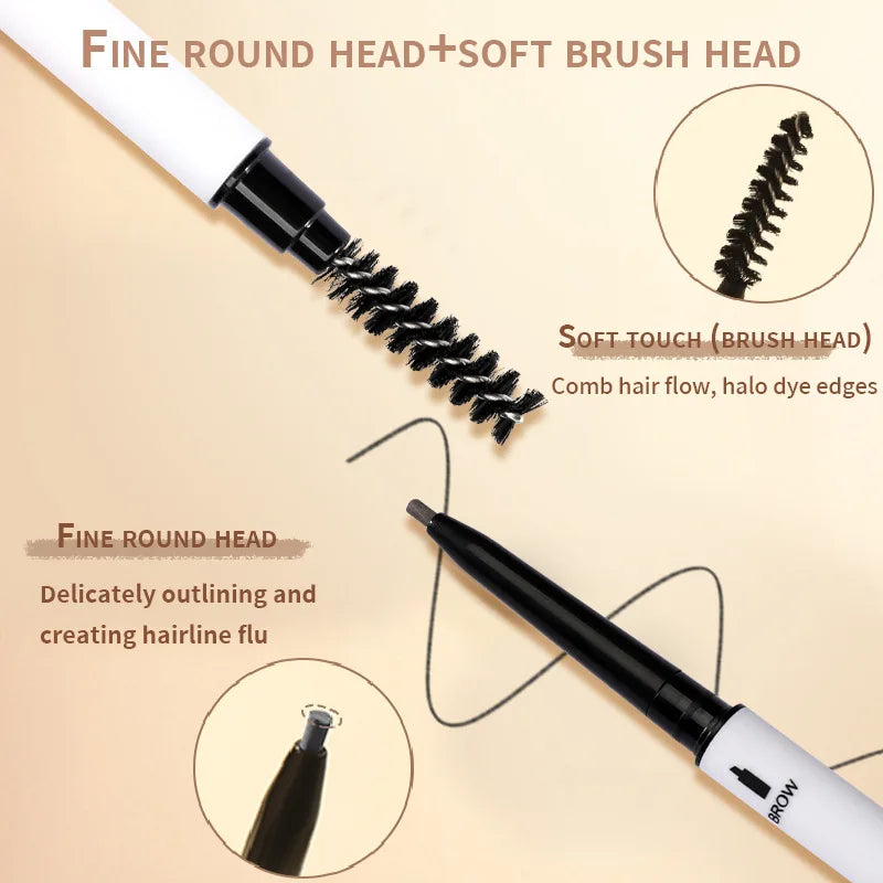 MAXFINE Double-Head Waterproof Eyebrow Pencil | High Pigment Eyebrow Pencil QXL
