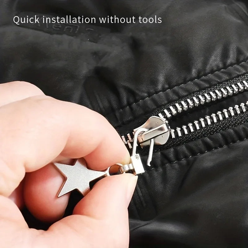 Metal Star Zipper Pull Tabs – Detachable Pullers for Bags & Jackets Zipper Pull Tabs QXL