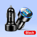 Dual USB Car Charger 3.1A Fast Charging & Digital Display USB Car Charger QXL Black