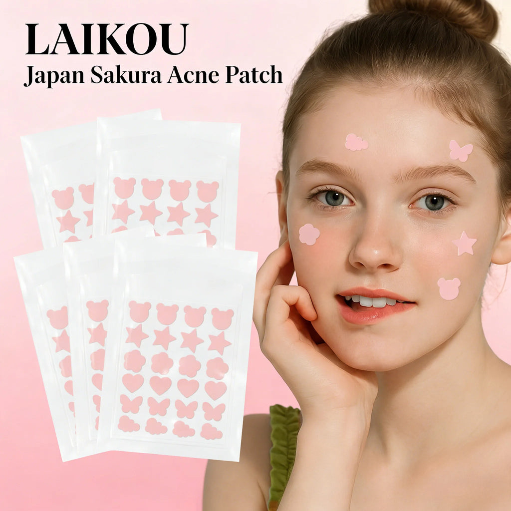 LAIKOU Sakura Hydrocolloid Pimple Patches – 24 Cute Shapes Pimple Patches QXL
