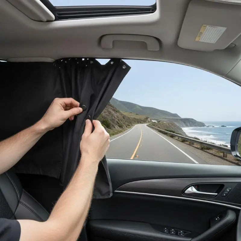 Car Privacy Curtain Sun Shade UV Block Window Cover – 2 or 4pcs Car Sun Shade Curtain QXL