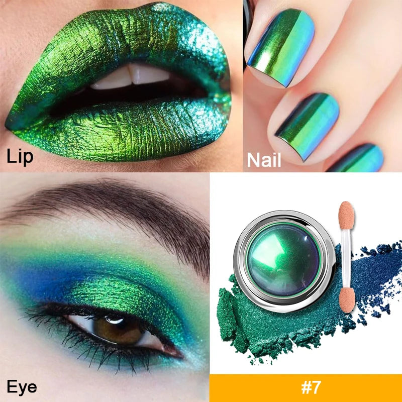 Chameleon Multi-Chrome Eyeshadow | Color Shift Metallic Shimmer Eyeshadow QXL