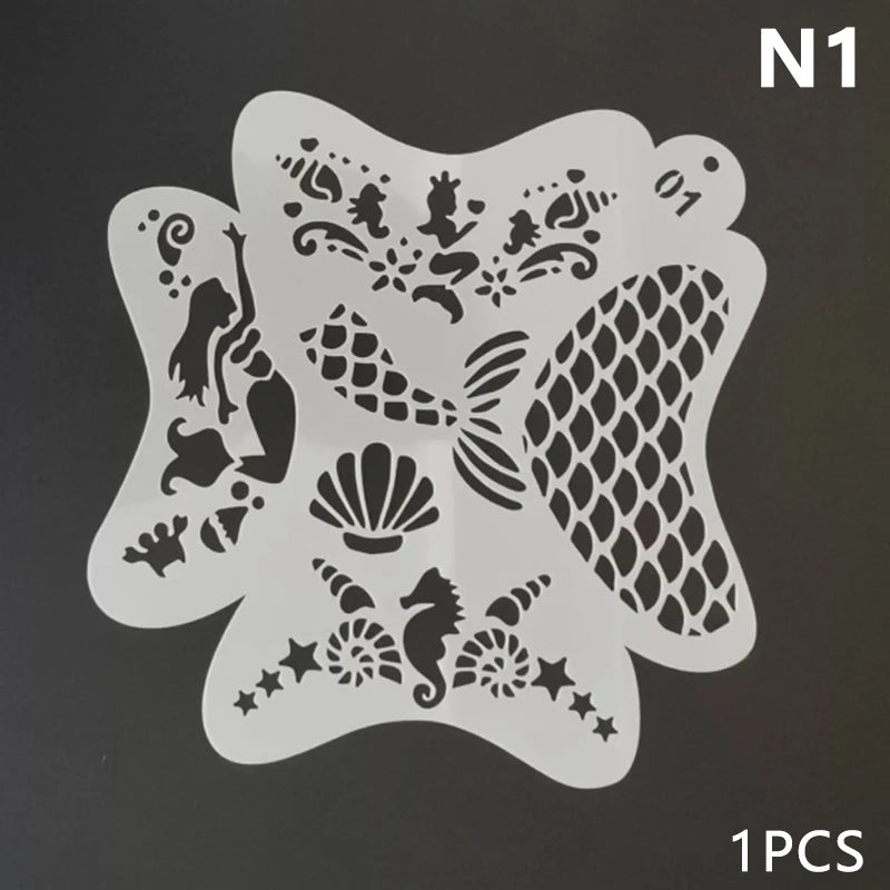 Reusable Face & Body Paint Stencils for Kids' Parties Face Paint Stencils QXL 1Pcs N1
