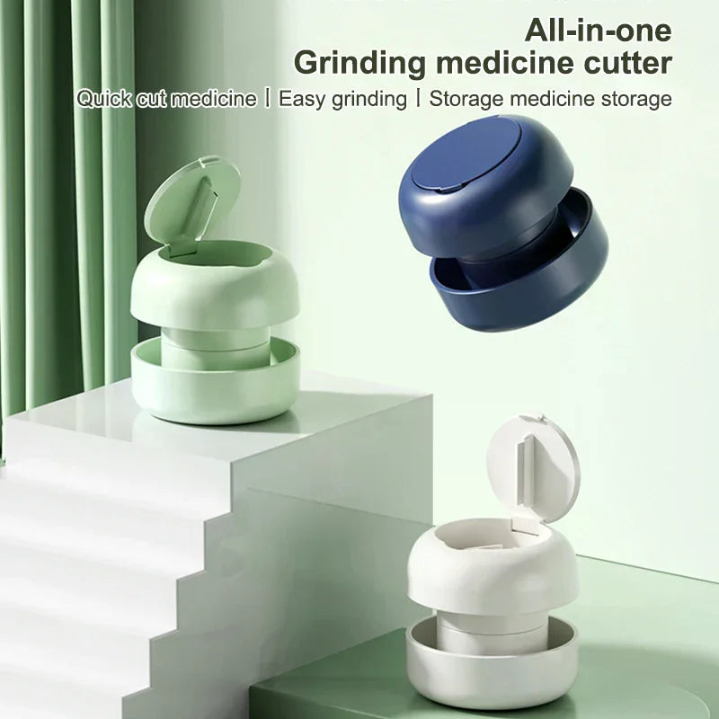 2-in-1 Portable Pill Grinder & Cutter with Organizer Pill Grinder Cutter QXL