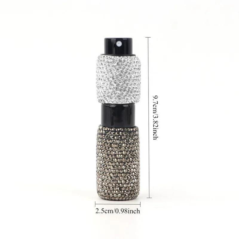 8ml Diamond Rotating Perfume Atomizer | Travel Refillable Spray Perfume Atomizer QXL 8ml diamond studded 8ml