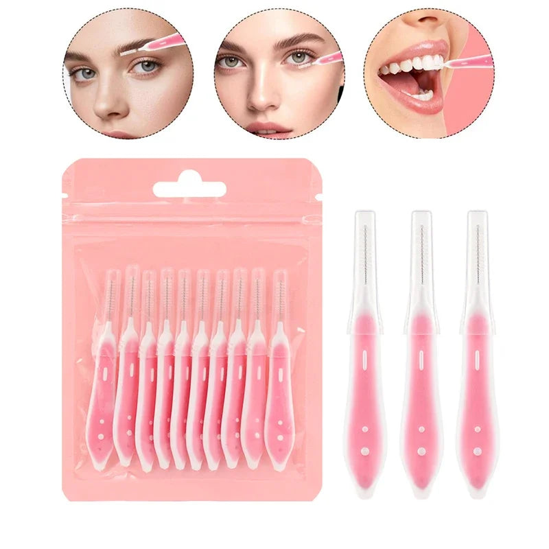 10-Pack Disposable Eyebrow & Interdental Brushes | Brow + Oral Disposable Eyebrow Brush QXL