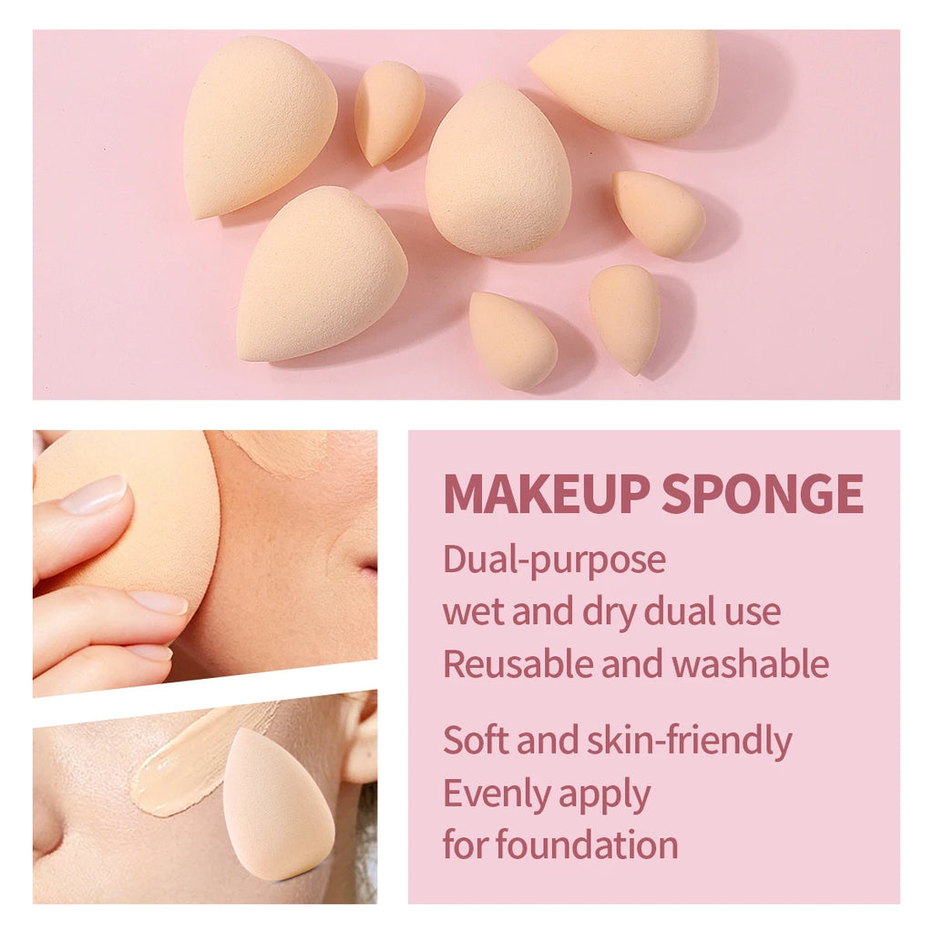 KOSSHOW 20-Pc Makeup Sponge & Puff Set with Hairband Makeup Sponge Set QXL