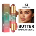 Dual-Ended Bronzer & Blush Stick | 3-in-1 Creamy Makeup Blush Bronzer Stick QXL Color 3