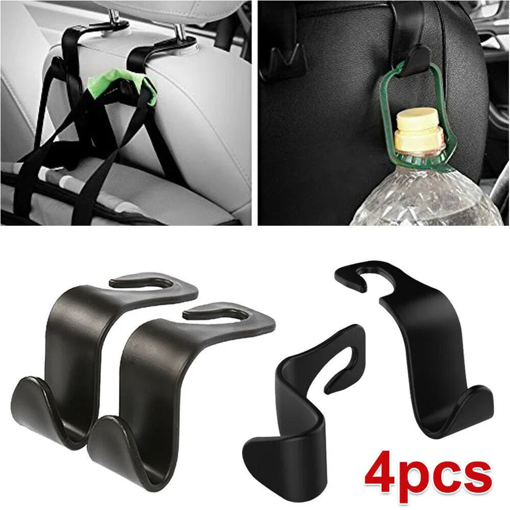 4-Pack Car Seat Headrest Hooks – Bag & Hanger Organizer Car Seat Hook QXL