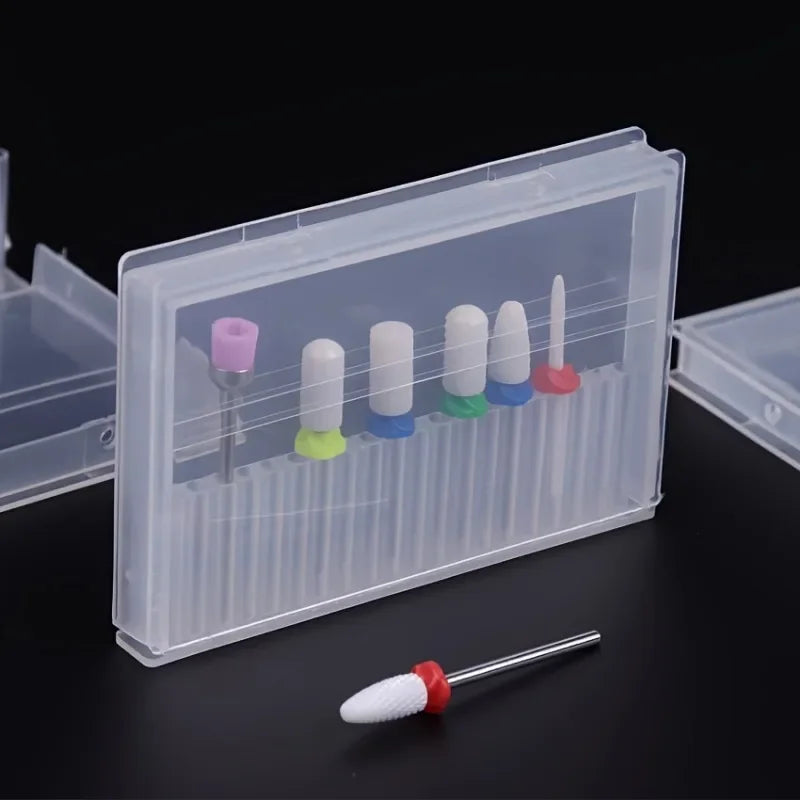 2-Pack Clear Acrylic Nail Drill Bit Holder | 20-Hole Organizer Nail Drill Bit Holder QXL