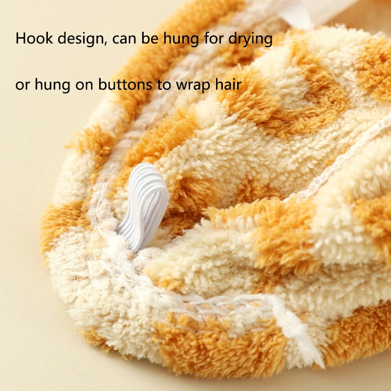 Quick-Dry Hair Towel Wrap Bonnet | Absorbent Coral Fleece Hair Towel Wrap QXL