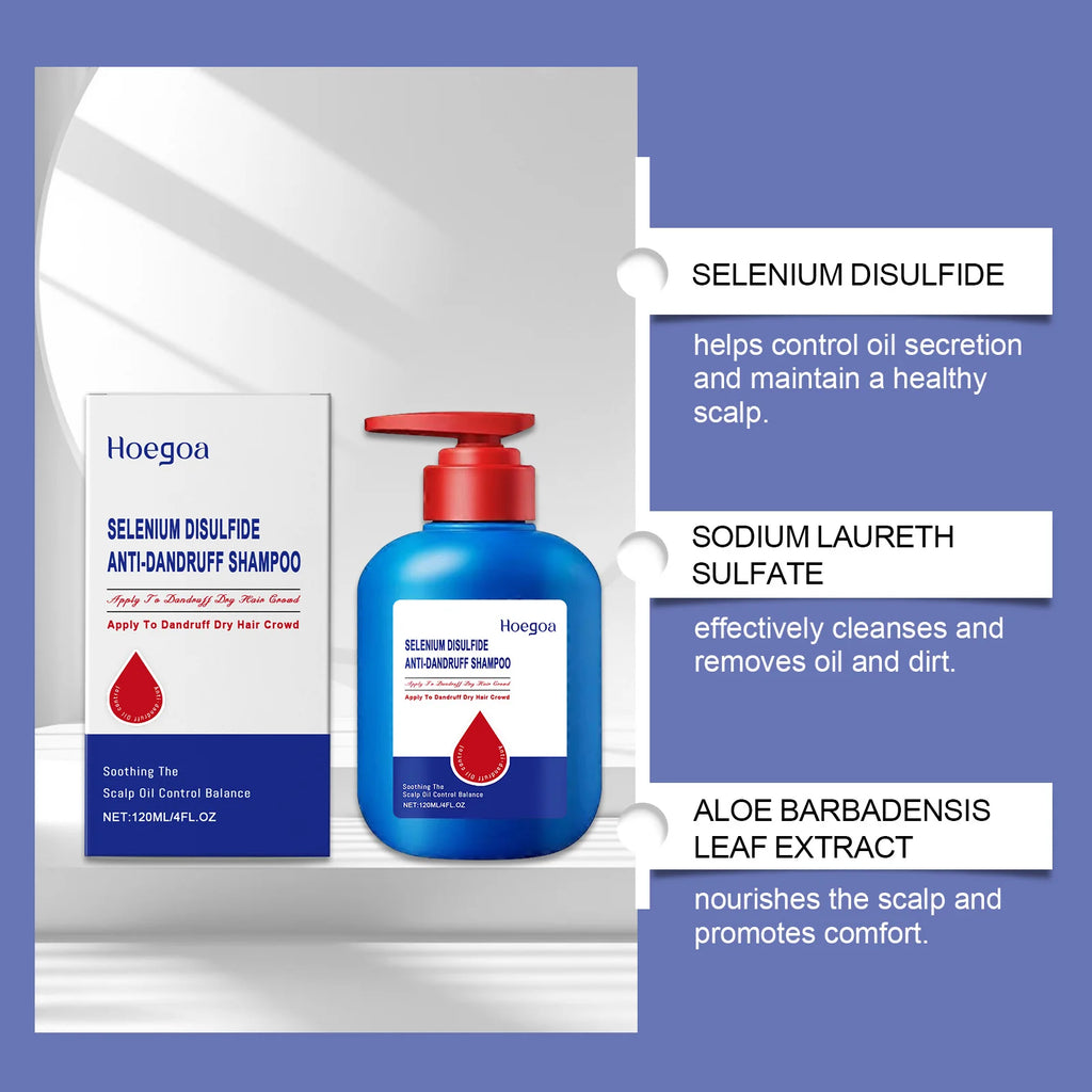 HOEGOA Selenium Sulfide Shampoo 120ml – Dandruff Control Anti-Dandruff Shampoo QXL
