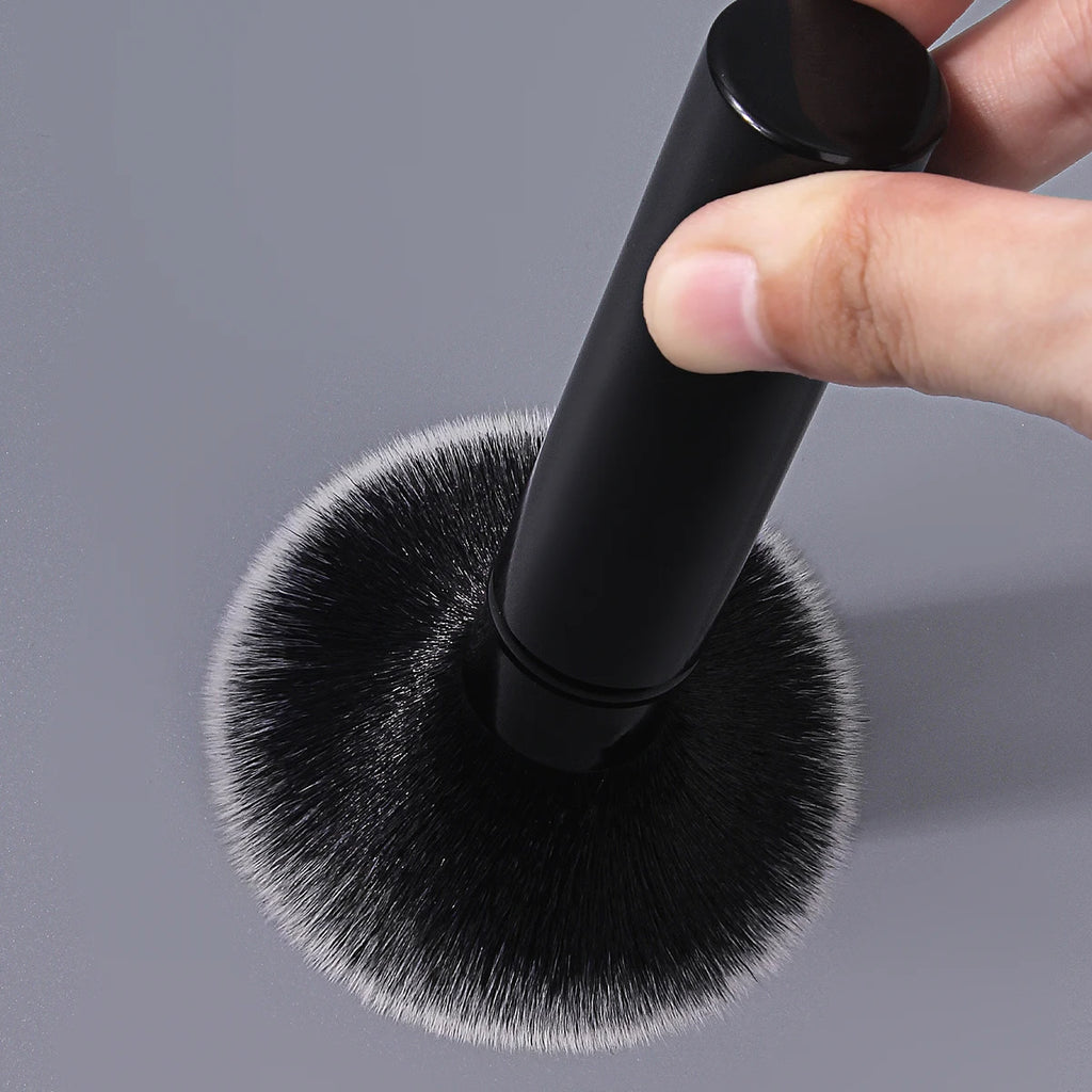 Soft Nail Dust Brush | Black Aluminium Handle Manicure Tool Nail Dust Brush QXL