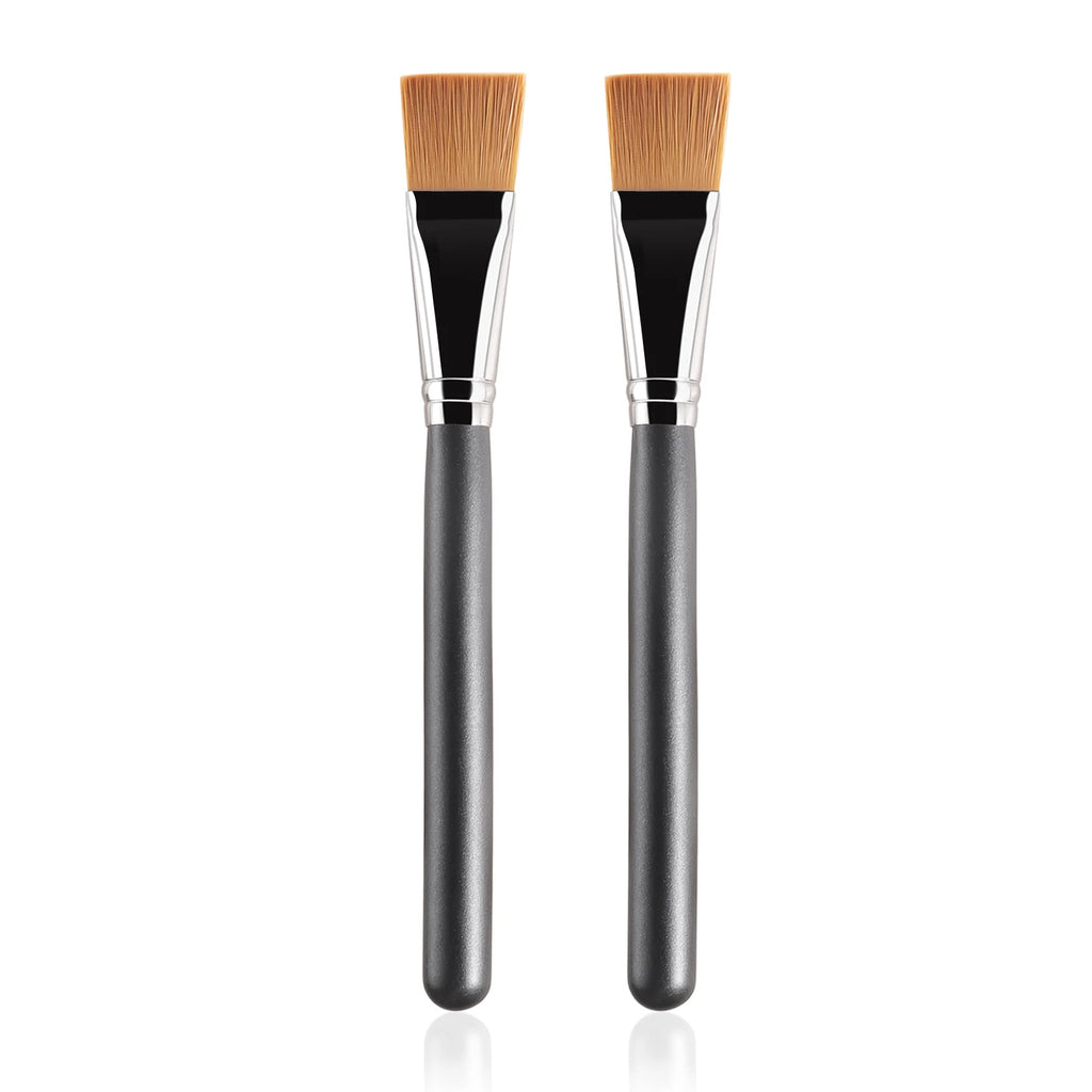 2-Pack Flat Foundation Brushes | Soft Synthetic Applicator Set Foundation Makeup Brush QXL black