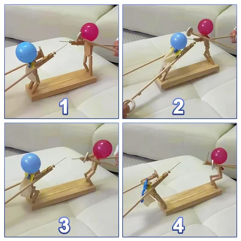 Bamboo Man Balloon Battle Game | 2-Player Fencing Puppet Set Balloon Battle Game QXL