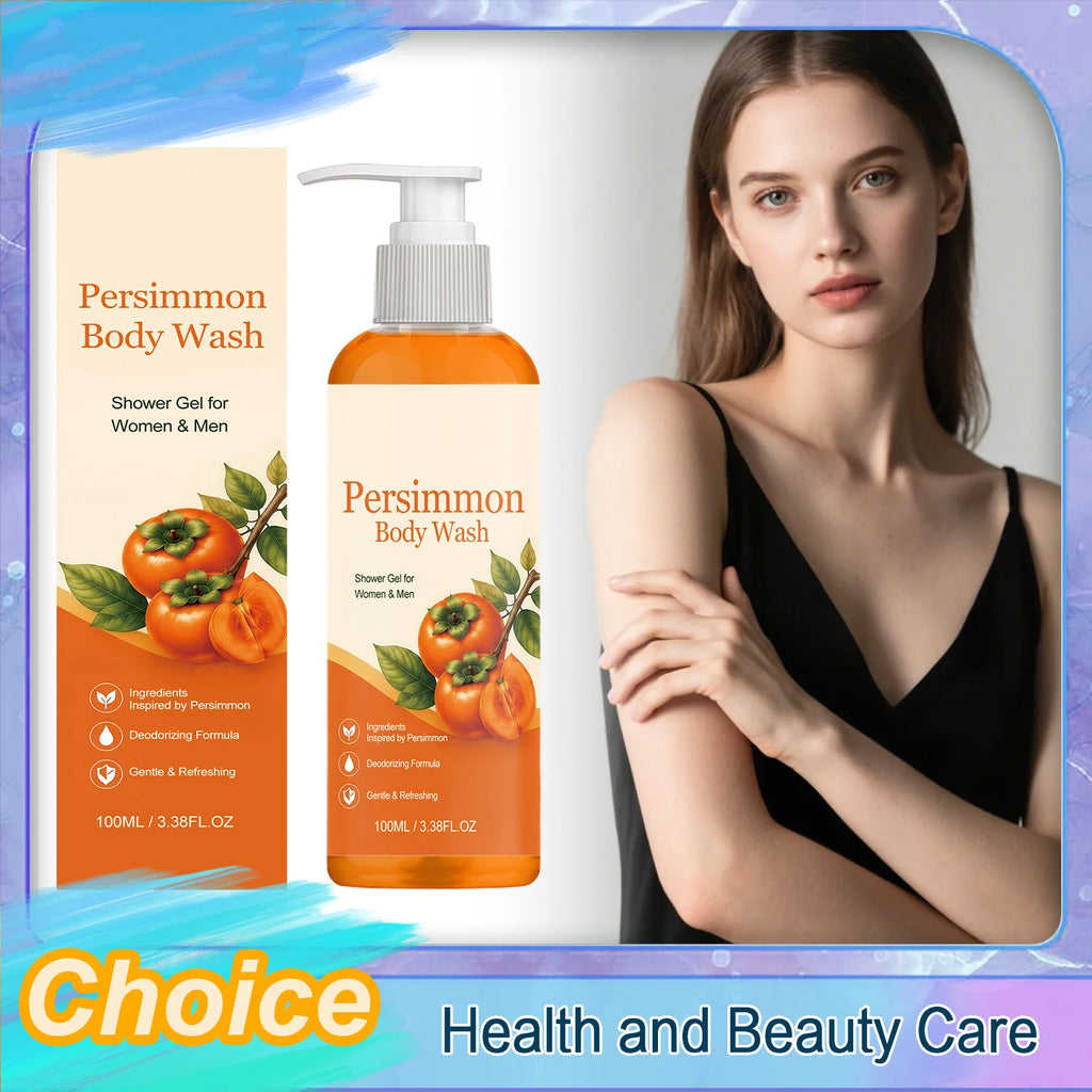 Persimmon Body Wash Shower Gel – Deodorizing, All Skin Types Body Wash Shower Gel QXL