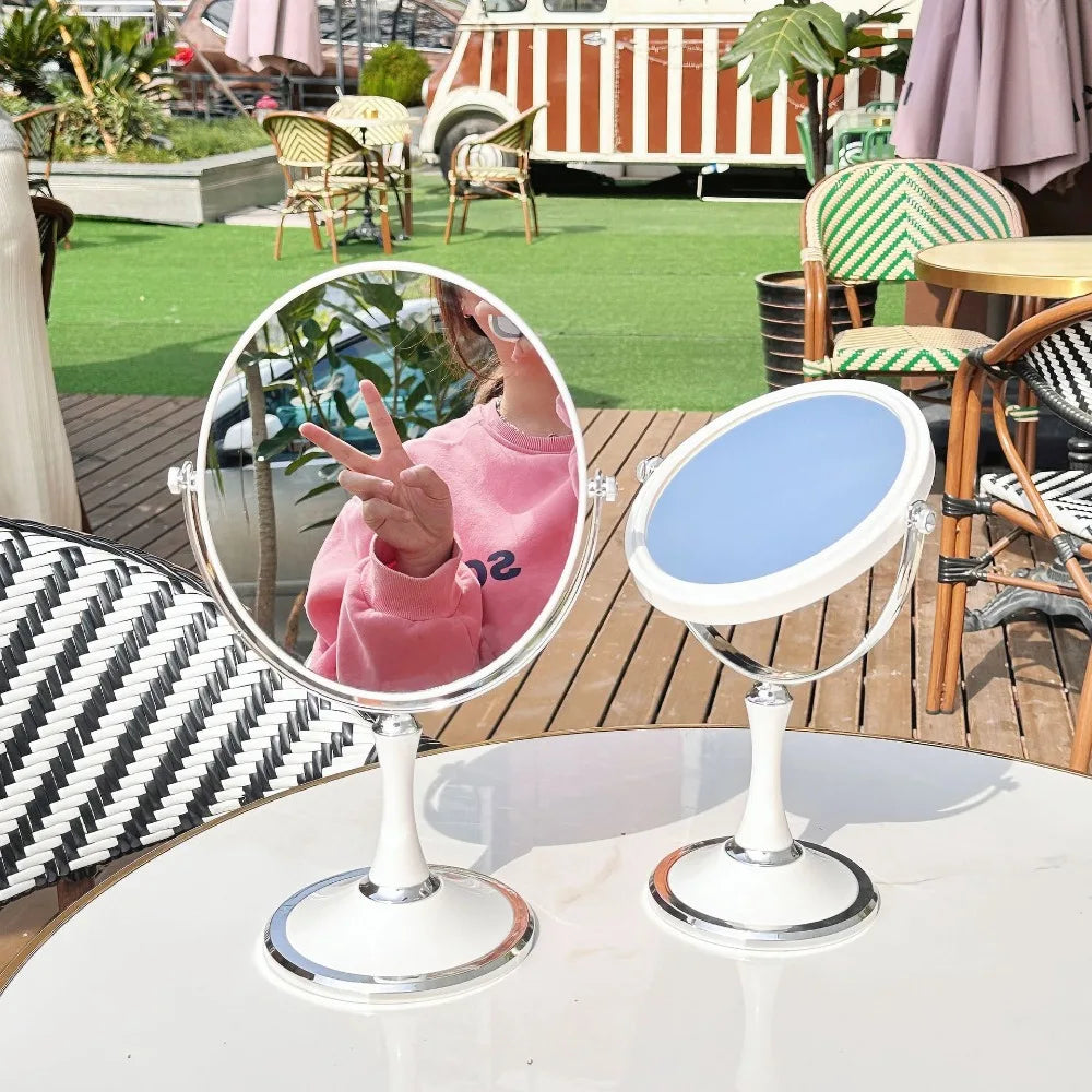 Double-Sided 3X Magnifying Makeup Mirror | 360° Rotating Stand Vanity Makeup Mirror QXL