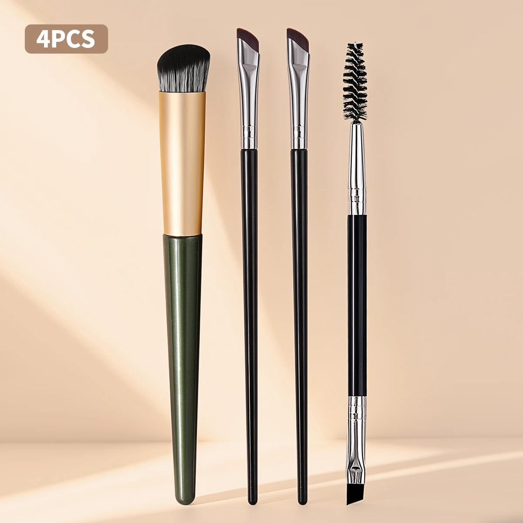 KOSSHOW 4-Pc Eyebrow & Concealer Makeup Brush Set Makeup Brush Set QXL black