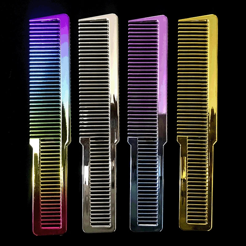 Electroplating Rainbow Barber Comb | Colorful Resin Salon Tool Barber Hair Comb QXL