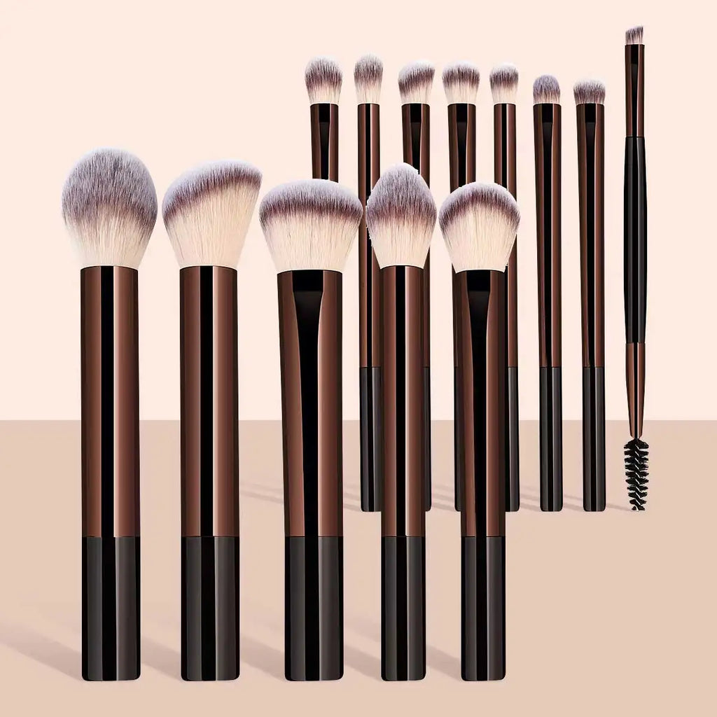 13-Piece Makeup Brush Set | Foundation, Blush & Kabuki Makeup Brush Set QXL