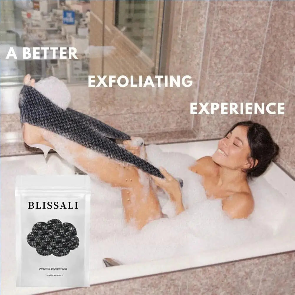 Exfoliating Bath Towel | 48" Deep Cleansing Body Scrubber Exfoliating Bath Towel QXL