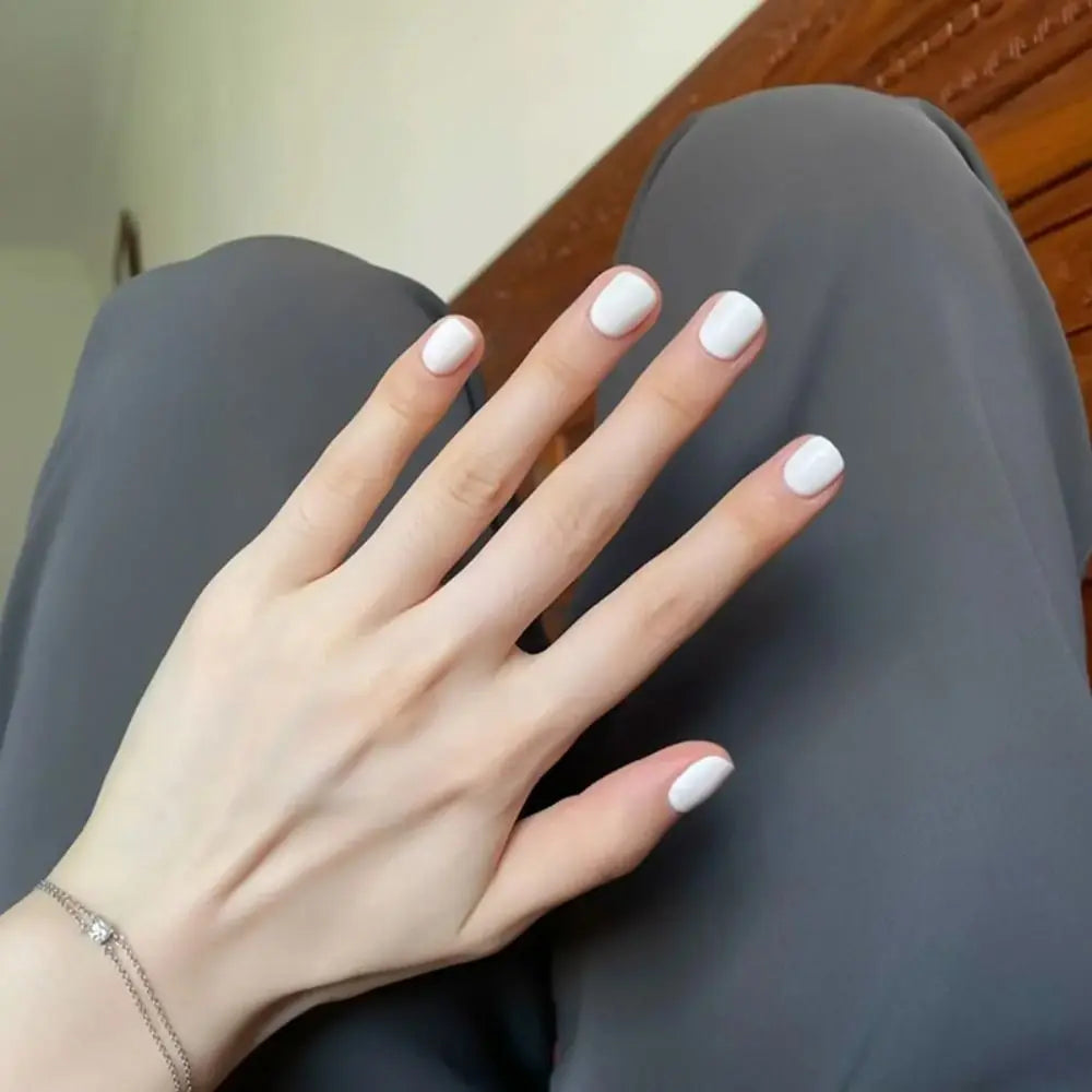 24-Pack Short Round French False Nails | Full Cover Nail Tips False Nail Tips QXL CF042