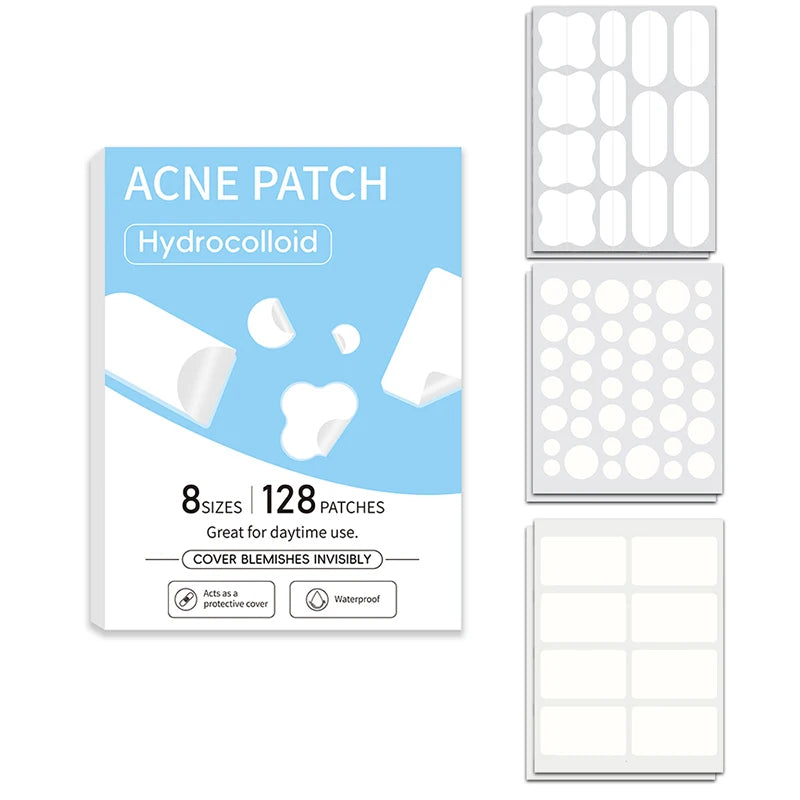 128-Pc Invisible Pimple Patches | Colorful Acne Cover Stickers Acne Pimple Patches QXL