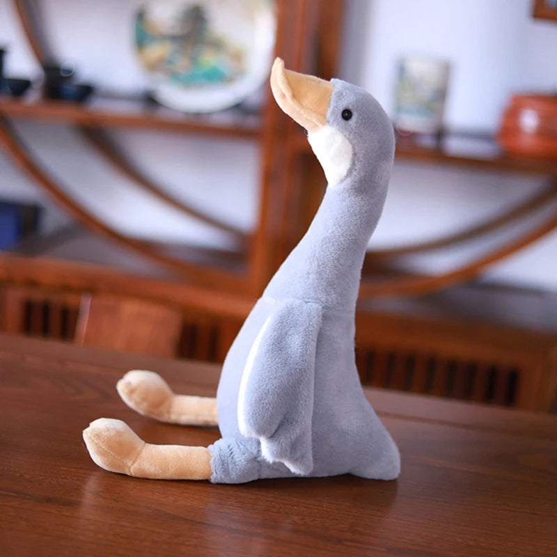 Long Neck Goose Stuffed Plush Doll | Soft Plushie Toy 35cm Stuffed Plush Toy QXL Gray
