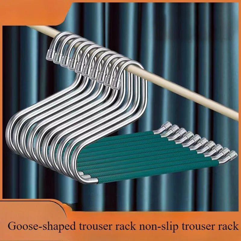 5-Pack Goose-Shaped Non-Slip Trouser Hangers | Mark-Free Trouser Hanger Clips QXL