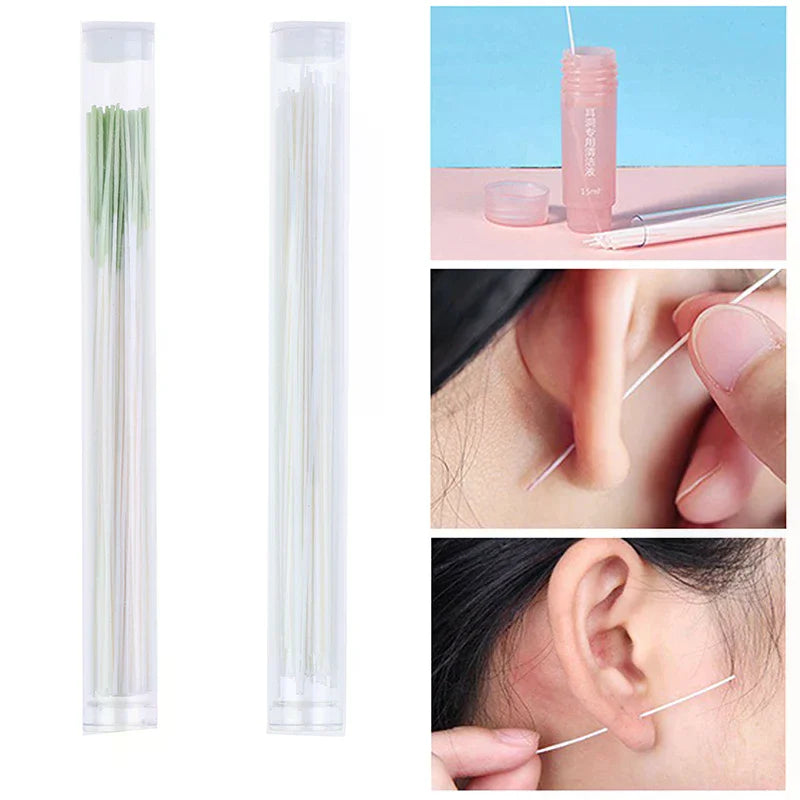 60-Pack Ear Hole Cleaning Threads for Pierced Ears | Cotton Ear Piercing Cleaner QXL