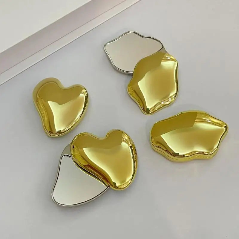 Double-Sided Heart Shape Compact Makeup Mirror | Portable Compact Makeup Mirror QXL