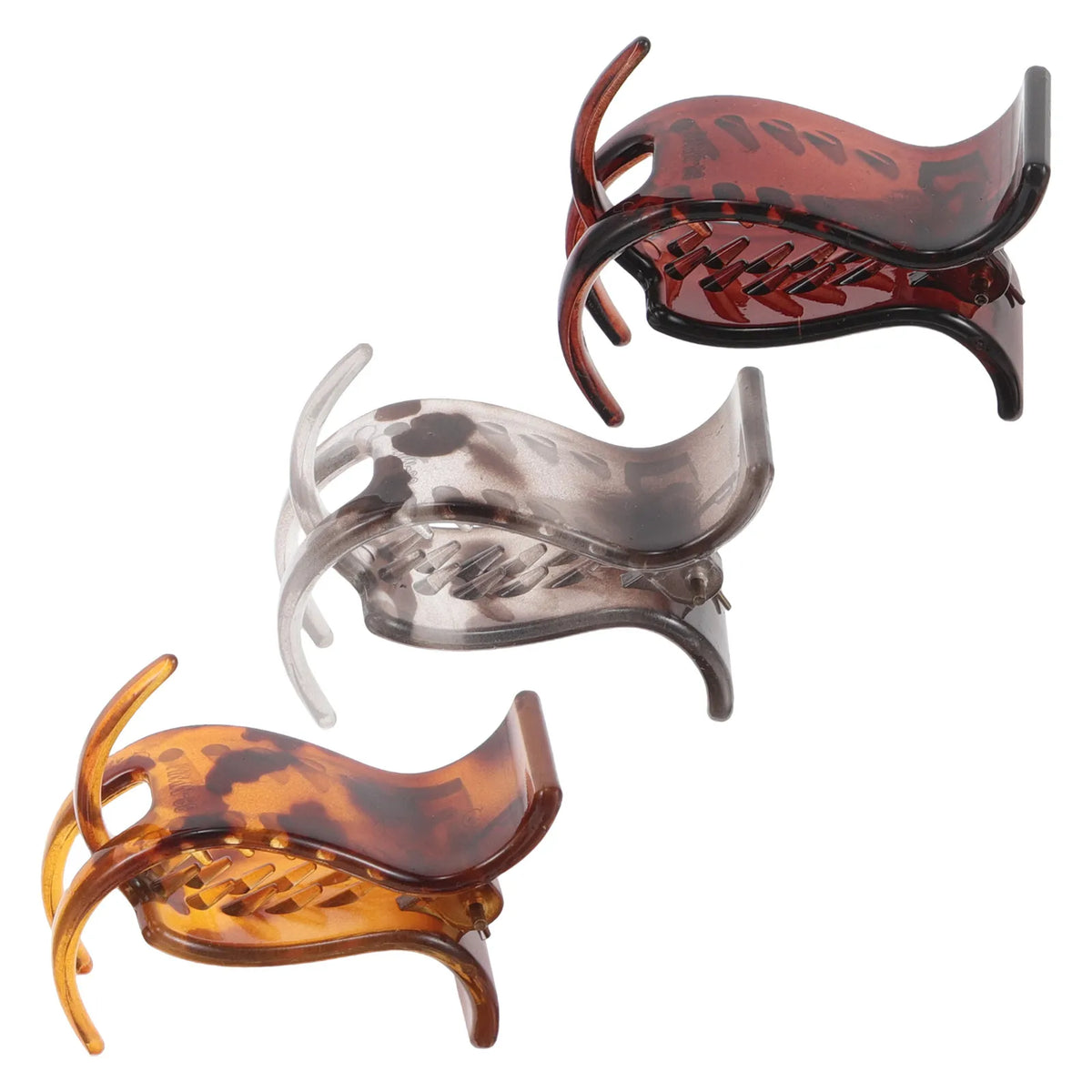 3-Pack Two-Tooth Shark Claw Clips – Ponytails & Buns Hair Claw Clips QXL
